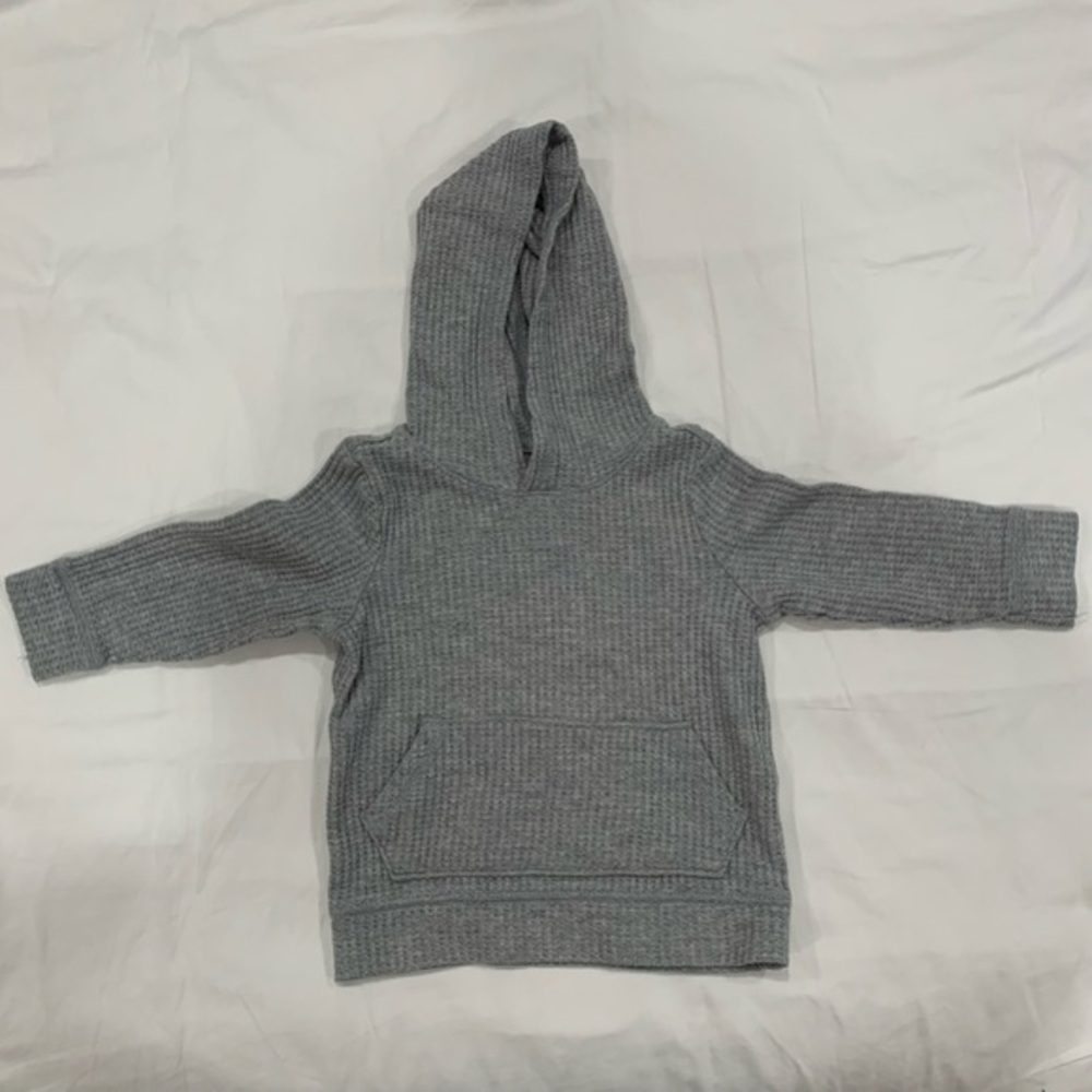 Old Navy Baby Grey Waffle Hoodie - 18-24 Months